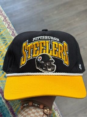 Men’s NFL Pittsburgh Steelers ‘47 Brand Black&Gold Palermo Hitch Adjustable Hat